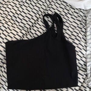Black one shoulder sport bra AF